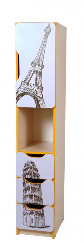 Шафа універсальна з фотодруком "Шкільна подорож" для зберігання засобів навчання ( 5405+Ф3 ШП) АНШАР ГРУП 300х410х1594 мм